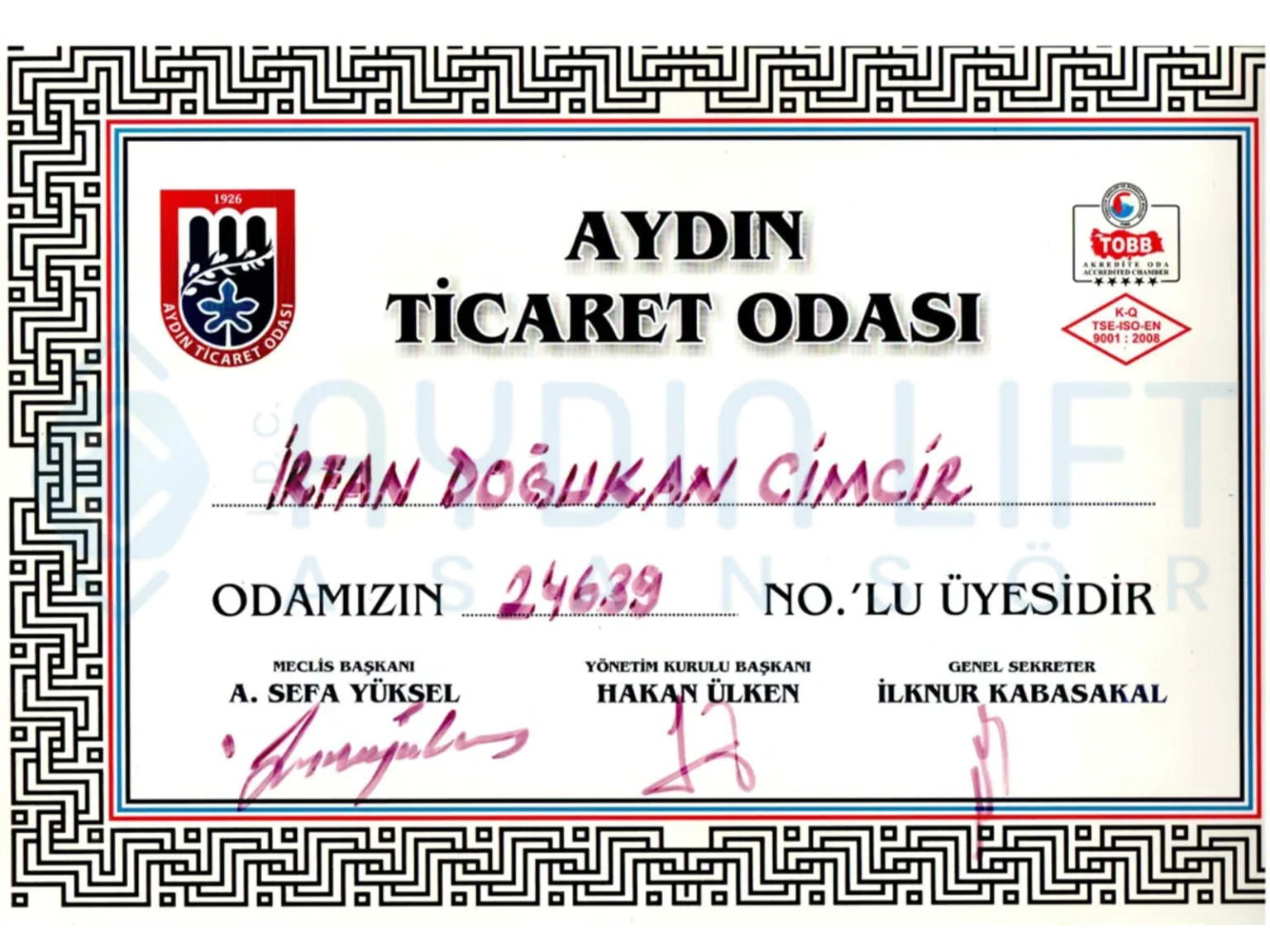 Ticaret Odası Üyeliği